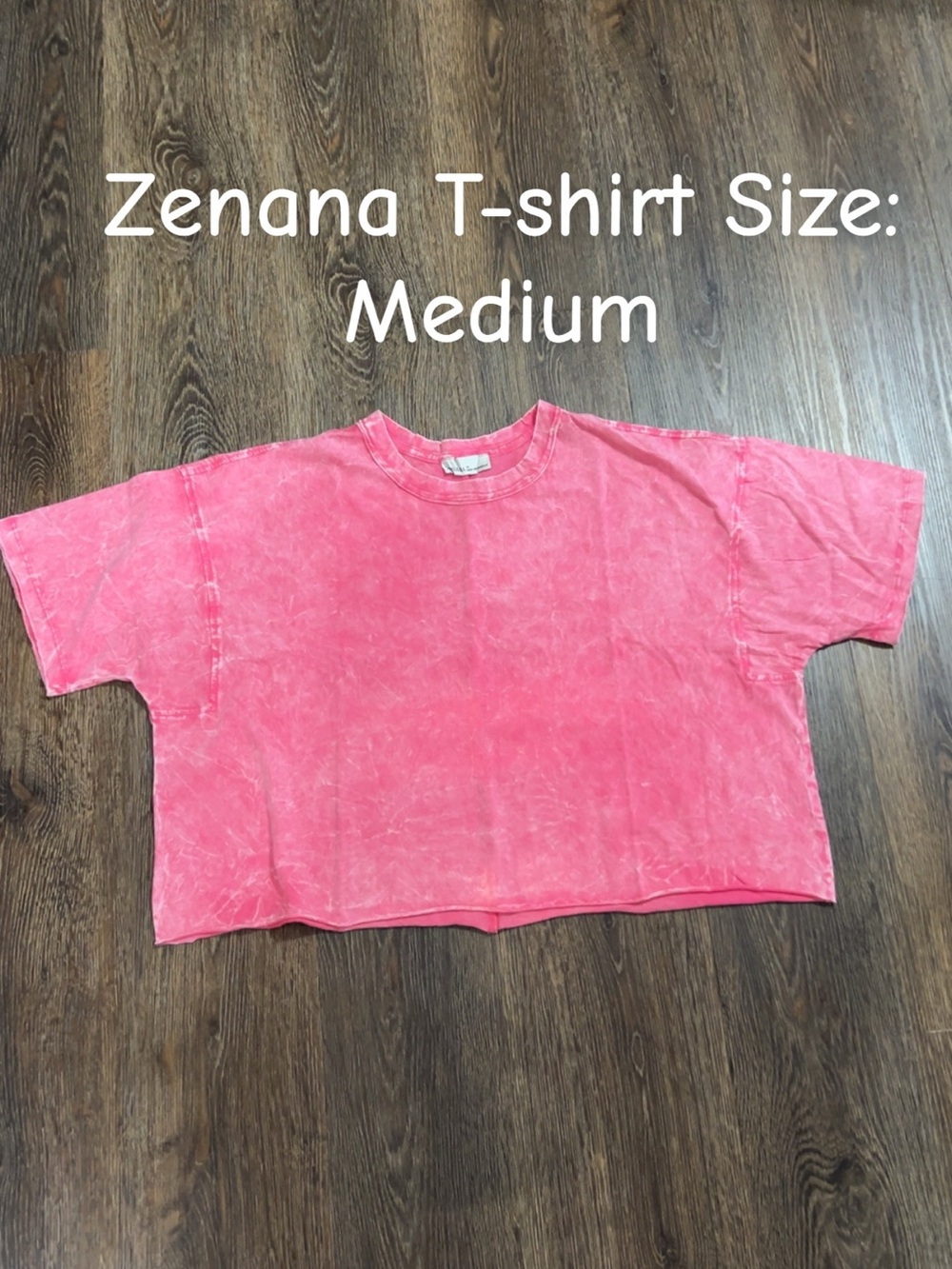 Zenana Outfitters Pink Washed Short Sleeve Crop Tee